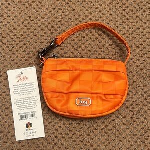 NWT Lug Halloween Disco Pouch in Checkered Orange